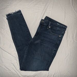 Lucky Brand skinny stretch jeans with frayed bottoms